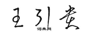 駱恆光王引貴草書個性簽名怎么寫