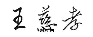 駱恆光王慈孝行書個性簽名怎么寫