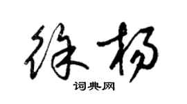 梁錦英徐楊草書個性簽名怎么寫