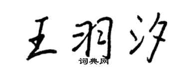 王正良王羽汐行書個性簽名怎么寫