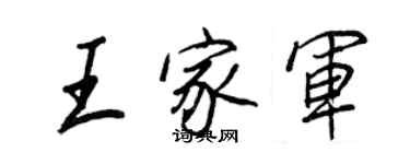 王正良王家軍行書個性簽名怎么寫
