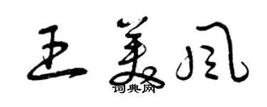 曾慶福王美風草書個性簽名怎么寫