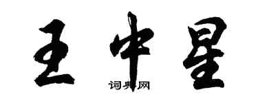 胡問遂王中星行書個性簽名怎么寫