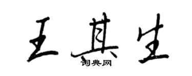 王正良王其生行書個性簽名怎么寫
