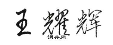 駱恆光王耀輝行書個性簽名怎么寫