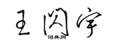 駱恆光王閃宇草書個性簽名怎么寫