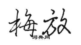 駱恆光梅放行書個性簽名怎么寫