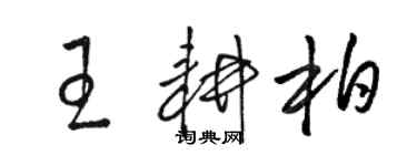 駱恆光王耕柏草書個性簽名怎么寫