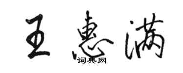 駱恆光王惠滿行書個性簽名怎么寫