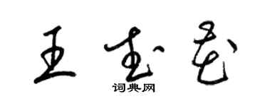 梁錦英王武花草書個性簽名怎么寫