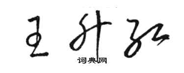 駱恆光王升紅草書個性簽名怎么寫