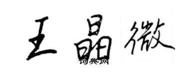 王正良王晶微行書個性簽名怎么寫