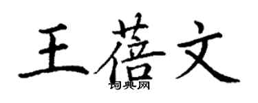 丁謙王蓓文楷書個性簽名怎么寫