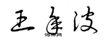 曾慶福王年波草書個性簽名怎么寫