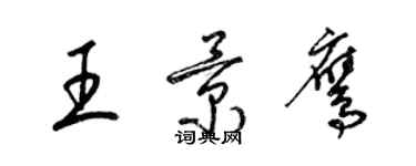 梁錦英王景鷹草書個性簽名怎么寫