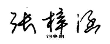 朱錫榮張梓涵草書個性簽名怎么寫