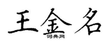 丁謙王金名楷書個性簽名怎么寫