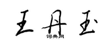 王正良王丹玉行書個性簽名怎么寫