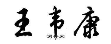 胡問遂王韋康行書個性簽名怎么寫