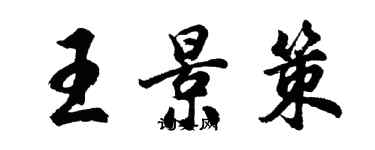 胡問遂王景策行書個性簽名怎么寫