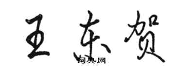 駱恆光王東賀行書個性簽名怎么寫