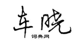 曾慶福車曉行書個性簽名怎么寫