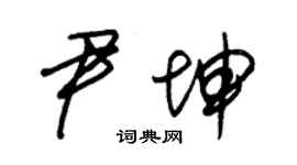 朱錫榮尹坤草書個性簽名怎么寫
