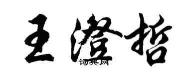 胡問遂王澄哲行書個性簽名怎么寫