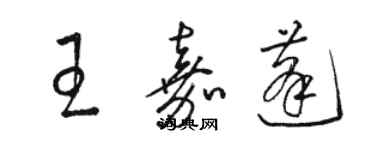 駱恆光王嘉蓬草書個性簽名怎么寫