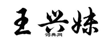 胡問遂王興妹行書個性簽名怎么寫