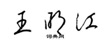 梁錦英王明江草書個性簽名怎么寫