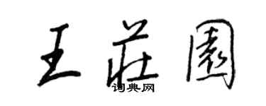 王正良王莊園行書個性簽名怎么寫