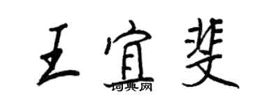 王正良王宜斐行書個性簽名怎么寫