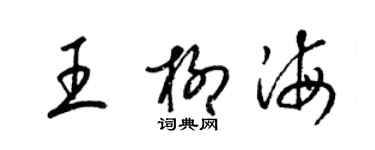 梁錦英王柳海草書個性簽名怎么寫