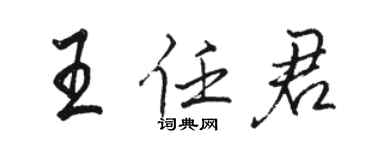 駱恆光王任君行書個性簽名怎么寫