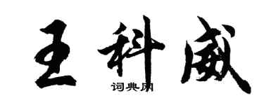 胡問遂王科威行書個性簽名怎么寫