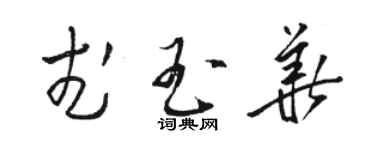 駱恆光武玉華草書個性簽名怎么寫