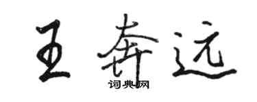 駱恆光王奔遠行書個性簽名怎么寫