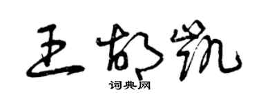 曾慶福王胡凱草書個性簽名怎么寫