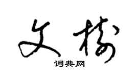 梁錦英文樹草書個性簽名怎么寫