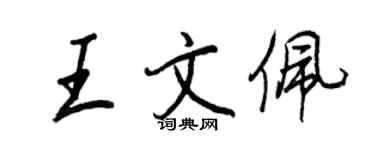 王正良王文佩行書個性簽名怎么寫
