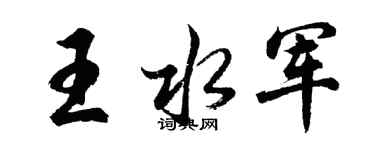 胡問遂王水軍行書個性簽名怎么寫