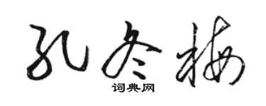 駱恆光孔冬梅草書個性簽名怎么寫