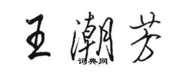 駱恆光王潮芳行書個性簽名怎么寫