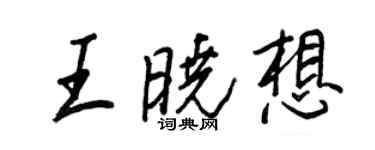 王正良王曉想行書個性簽名怎么寫
