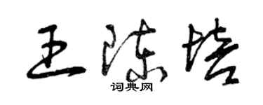 曾慶福王陳培草書個性簽名怎么寫