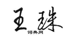 駱恆光王珠行書個性簽名怎么寫