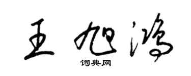 梁錦英王旭鴻草書個性簽名怎么寫