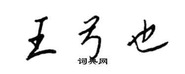 王正良王弓也行書個性簽名怎么寫