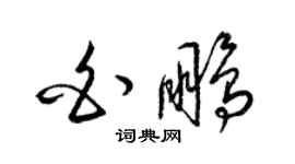 梁錦英白鵬草書個性簽名怎么寫